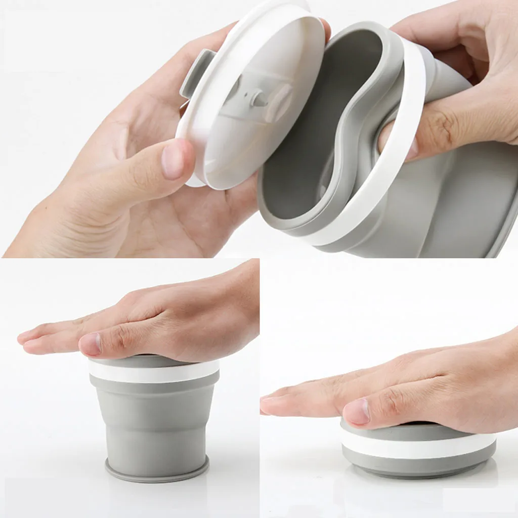 

Travel Cup Stainless Steel Silicone Retractable Portable Silicone Retractable Folding Cup Telescopic Collapsible Travel Camping