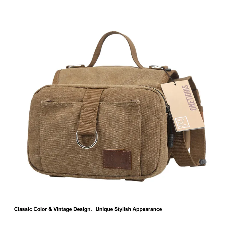 Cotton Canvas Dog Backpack Hound Saddle Bag Rucksack with Do