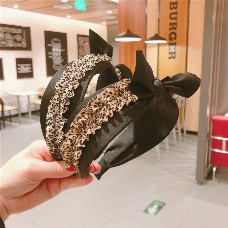 

2019 New Fashion Women Leopard BowKnot Hairband Ladies Bohemia Pattern Knotted Hair band Hair Accessories