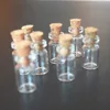 50pcs 0.5mL Mini Small Tiny Clear Cork Stopper Glass Bottles Vials Wholesale  shipping 6