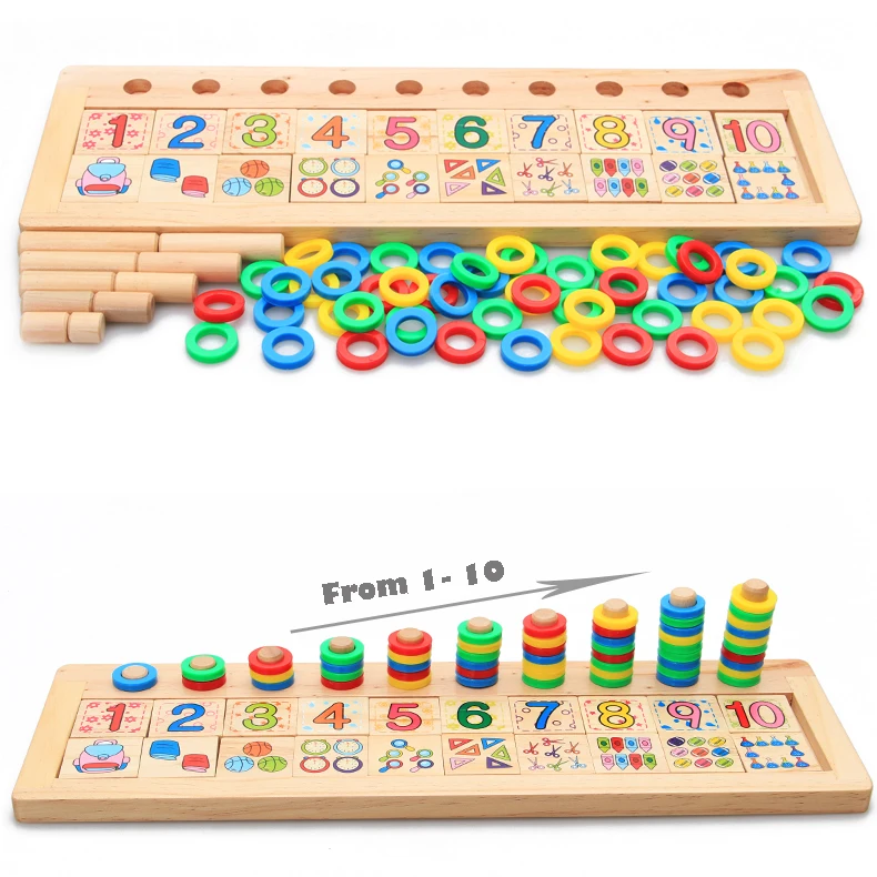 Baby math toy Wooden Intelligence Stick Education Wooden Toys Building Blocks Montessori Mathematical Gifts in iron box baby-building-blocks-wooden