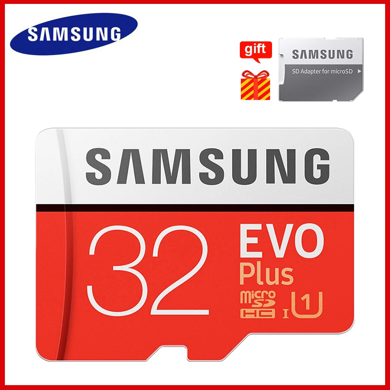 SAMSUNG TF Micro SD карта памяти MicroSD EVO Plus класс 10 класс 3 32 ГБ 32 ГБ смартфон планшет с адаптером