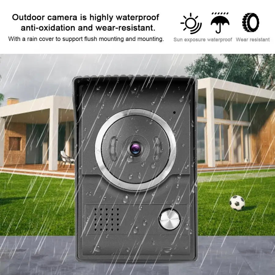 4.3in HD TFT Color Video Intercom Doorbell Home Security Camera Monitor Night View door bell 110-240V High Quality