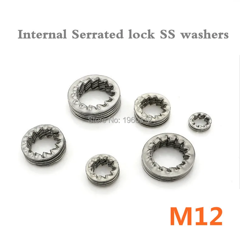 200Pcs/lot DIN6798J M12 INTERNAL SERRATED LOCK WASHERS SHAKEPROOF STAINLESS STEEL WASHER TOOTHED BOLT | Обустройство дома