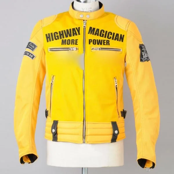 

MEN'S MOTORCYCLE RACING FULL MESH SUMMER JACKET BIKERS JACKET YELLOW