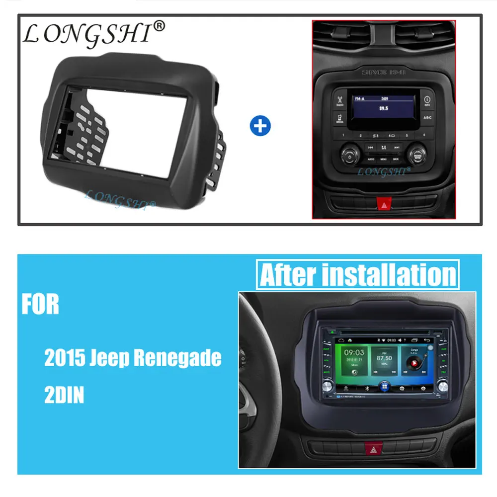 Популярный двойной 2 Din автомобильный радиоприемник для+ Jeep Renegade Dash Kit монтажная панель пластина рамка CD отделка 2din