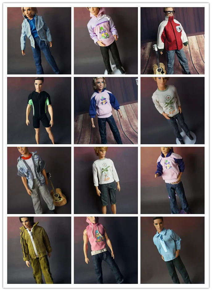 

5 sets clothes For Barbie boyfriend Dolls 1/6 ken nice baby toys Girls Gift pullip boy Doll Accessories casual suit lot clothing