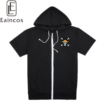 

Anime One Piece Trafalgar Law Luffy Hoodies Cosplay Costume Jackets Short Sleeve Hooded Coats