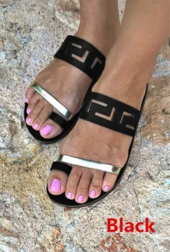 

OLOMM 2019 New Fashion Summer Shoes Women Casual Sandals Gladiator Flat with Women Sandals Metal Decoration Sandalias