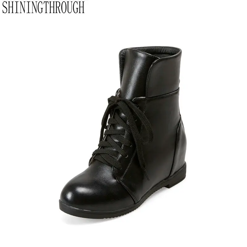 

new short boots of autumn winter new belt is worn inside raise snow boots student shoe is big size shoe warm shoe works shoes