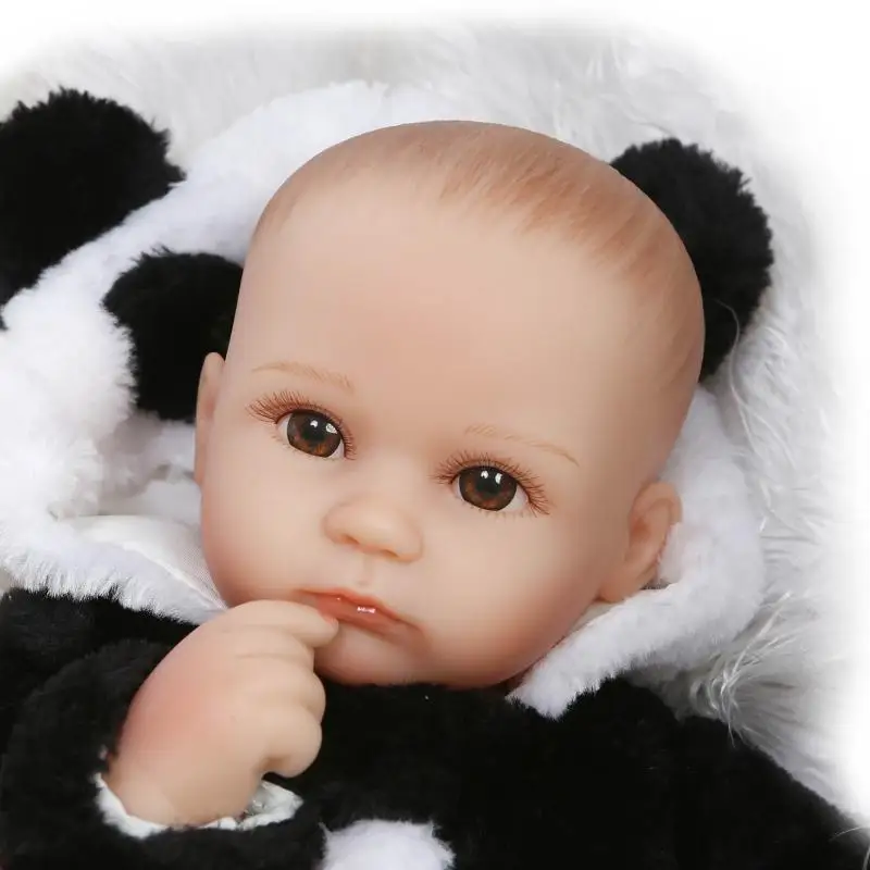 

DollMai panda clothing reborn baby girl dolls 18"42cm bebes reborn menino bareheaded real alive oyuncak bebek