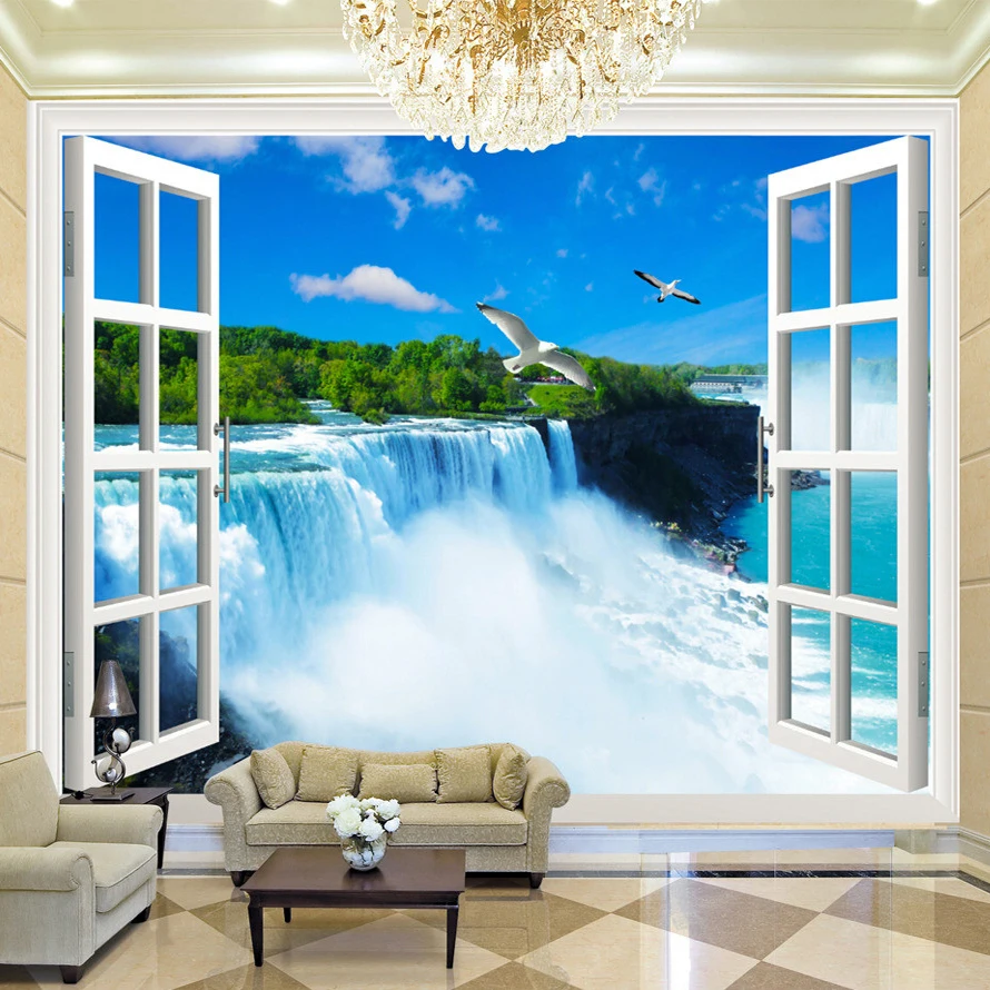 

Custom Any Size 3D Photo Wall Paper Natural Mural Scenery Spectacular Waterfalls Large Mural Bedding Room Wall Paper TV Backdrop