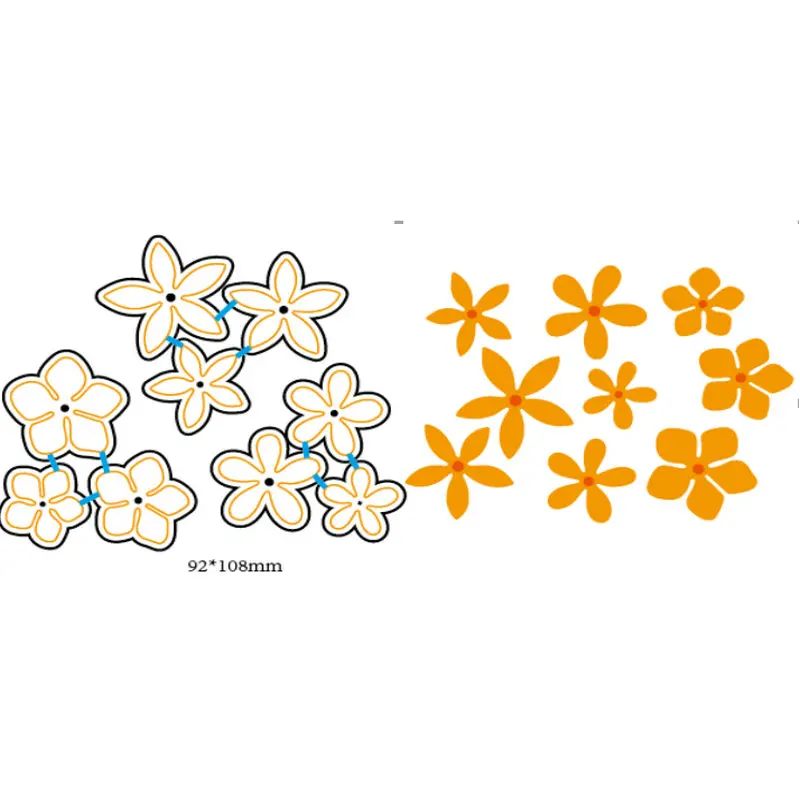 

92x108mm Small Flowers Plant Making Scrapbook Greeting Card Lace Hollow Metal Cutting Dies Stencil Frame Embossing Template DIY