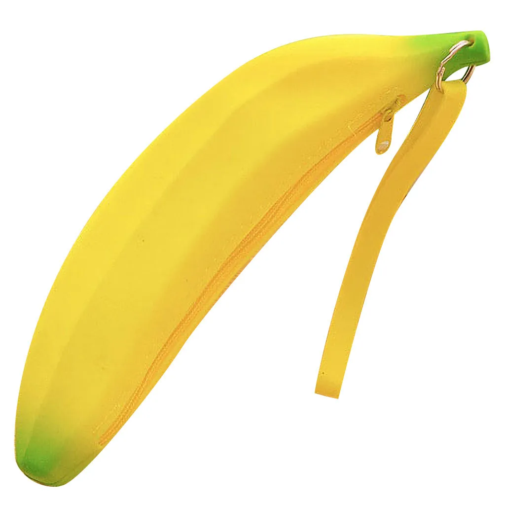 

Student Cute SiliconeWallets Waterproof Banana Shape Handbag Kawaii Solid key Card Holder Women Mens Trendy Coin Purse Pouch