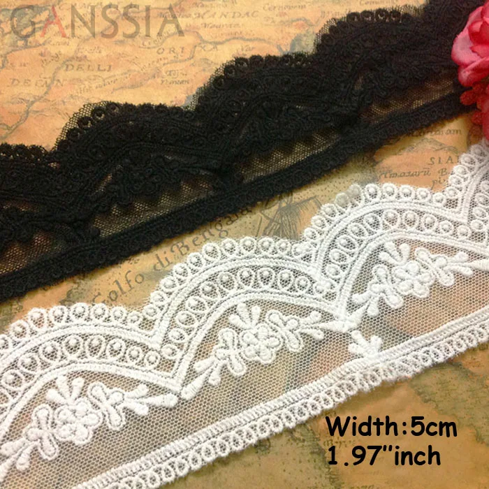 

1yrd/lot Width:5.0cm Classic 2 colors mesh polyester lace trims Garment lace DIY sewing Accessories(ss-552)