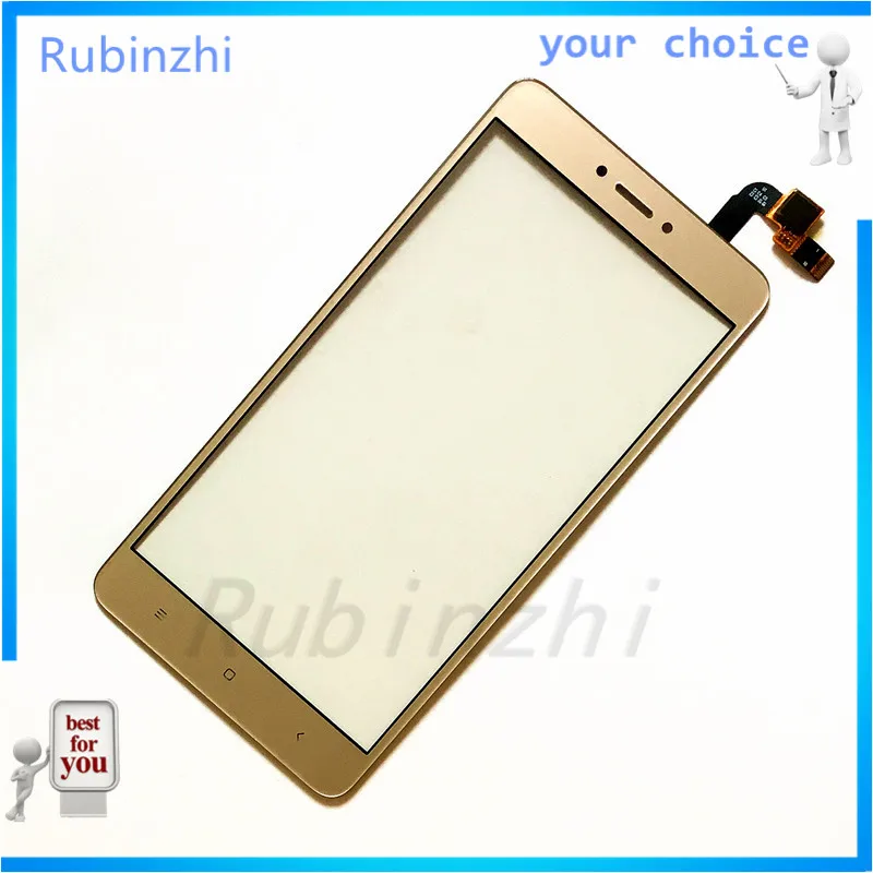 RUBINZHI телефон сенсорный экран сенсор для XiaoMi Redmi note 4x датчик сенсорного экрана объектива touch панель Замена спереди стекло+ клейкие ленты