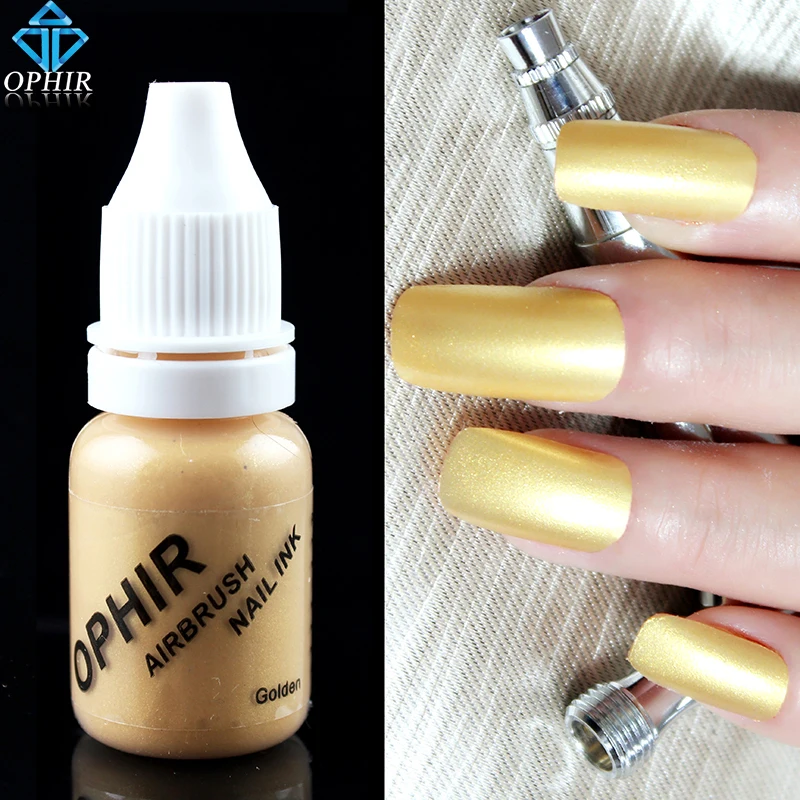 

OPHIR GOLDEN Airbrush Nail Ink for Nail Stencil Art Polishing 10 ML/Bottle Temporary Tattoo Pigment _TA098-10