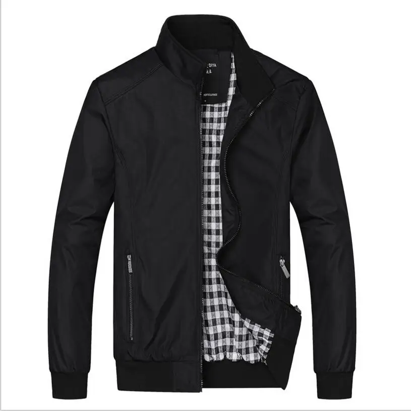 Большие размеры 5XL 6XL мужские весенне-летние куртки повседневные тонкие мужские ветровки Куртка-бомбер для колледжа черная ветровка Hommes университетская куртка - Цвет: Черный
