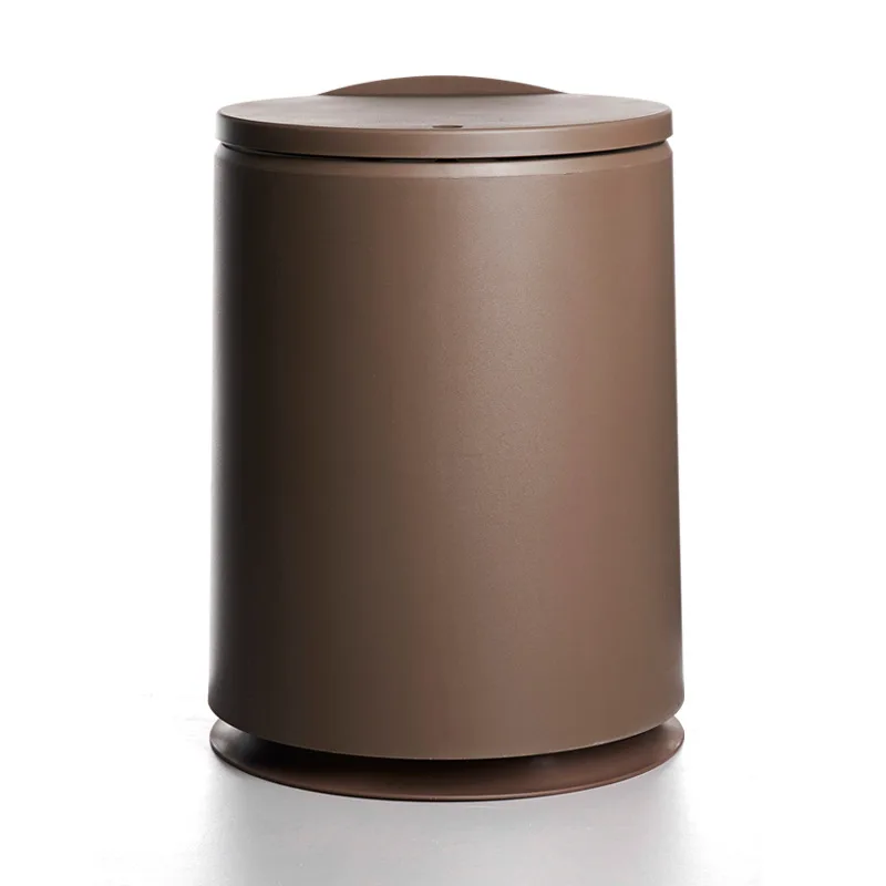 LUDA японский стиль Тип штампованной детали круглый контейнер для мусора пластиковая откидная крышка двухслойные мусорные ящики стоячие бытовые инструменты для уборки - Цвет: Coffee