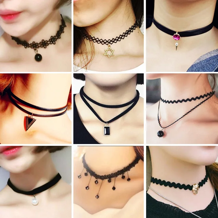 

Korean version of jewelry hanging complex square necklace double necklace chain clavicle chain explosion section
