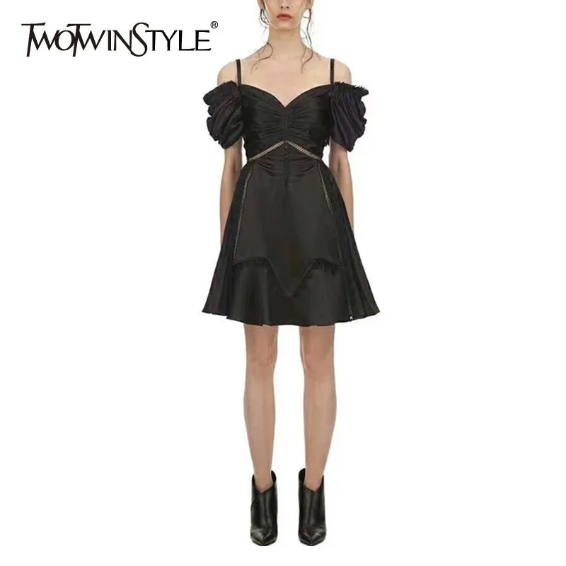 Женское кружевное мини-платье TWOTWINSTYLE летнее Белое Мини-Платье на бретельках с