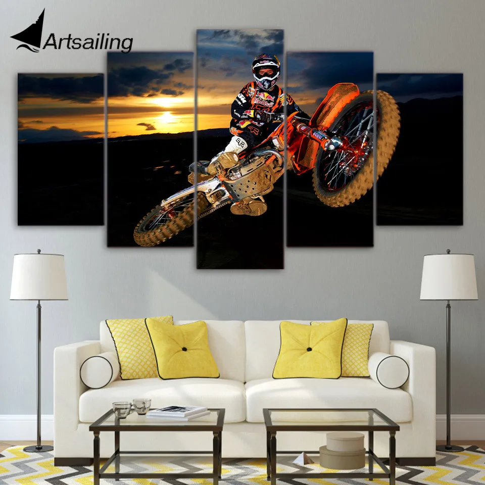 ArtSailing HD Printed Best Action Motocross Painting children's room