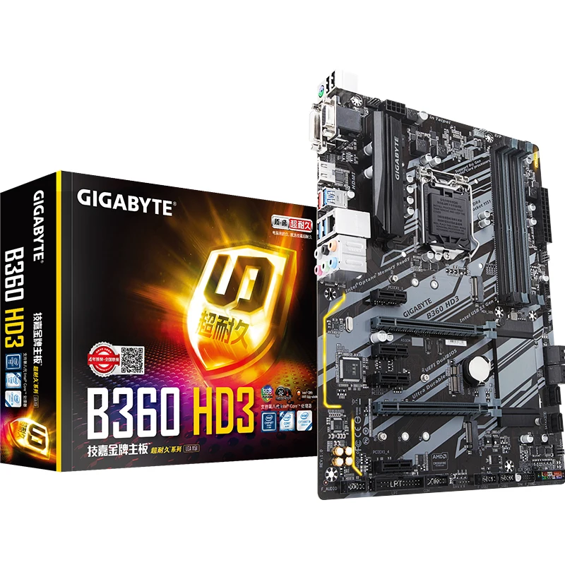 Для Gigabyte GA-B360 HD3 Материнская плата B360 разъем LGA 1151 DDR4 USB3.0 SATA3.0 поддержка Процессор G4900 I3 8100 I5 8400