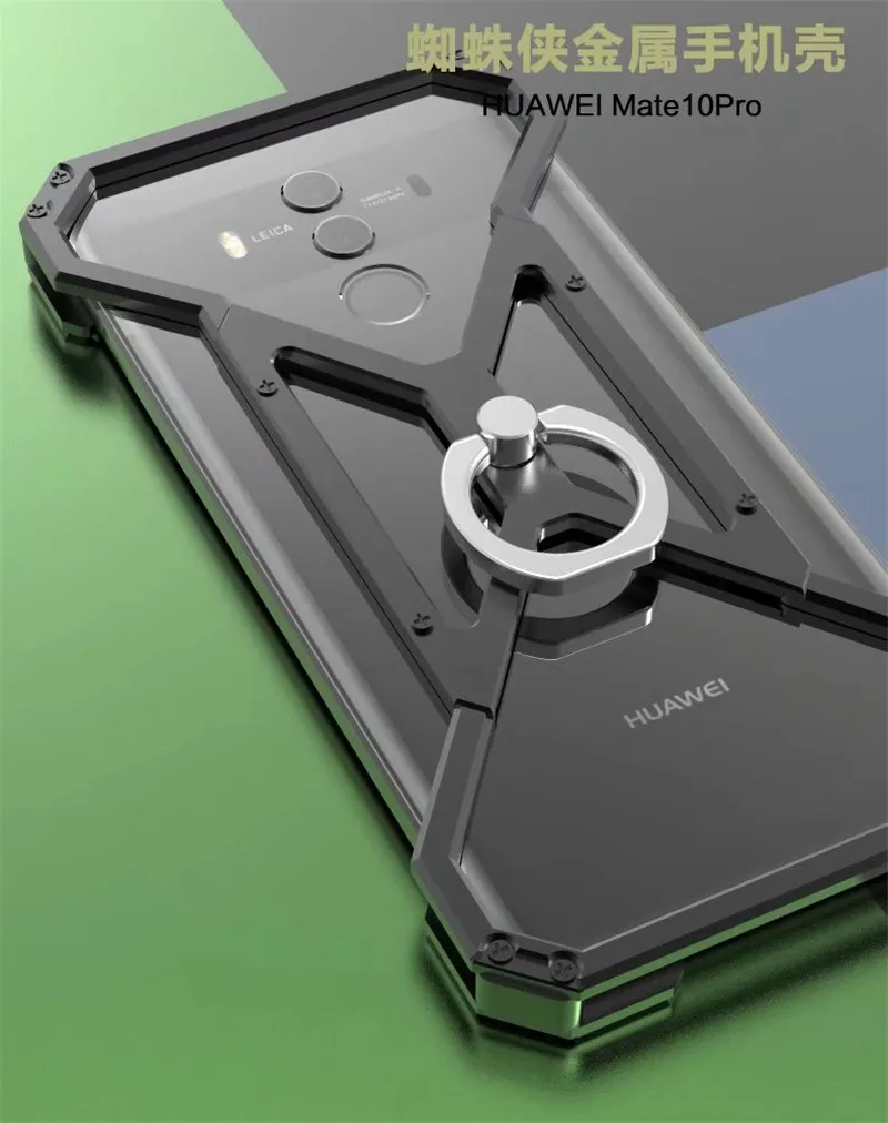 Роскошные Прохладный Spider-Man чехол для Huawei Коврики 10 Pro Metal Алюминий сплав противоударный Панцири Чехол крышка Анти- knock Fundas Coque