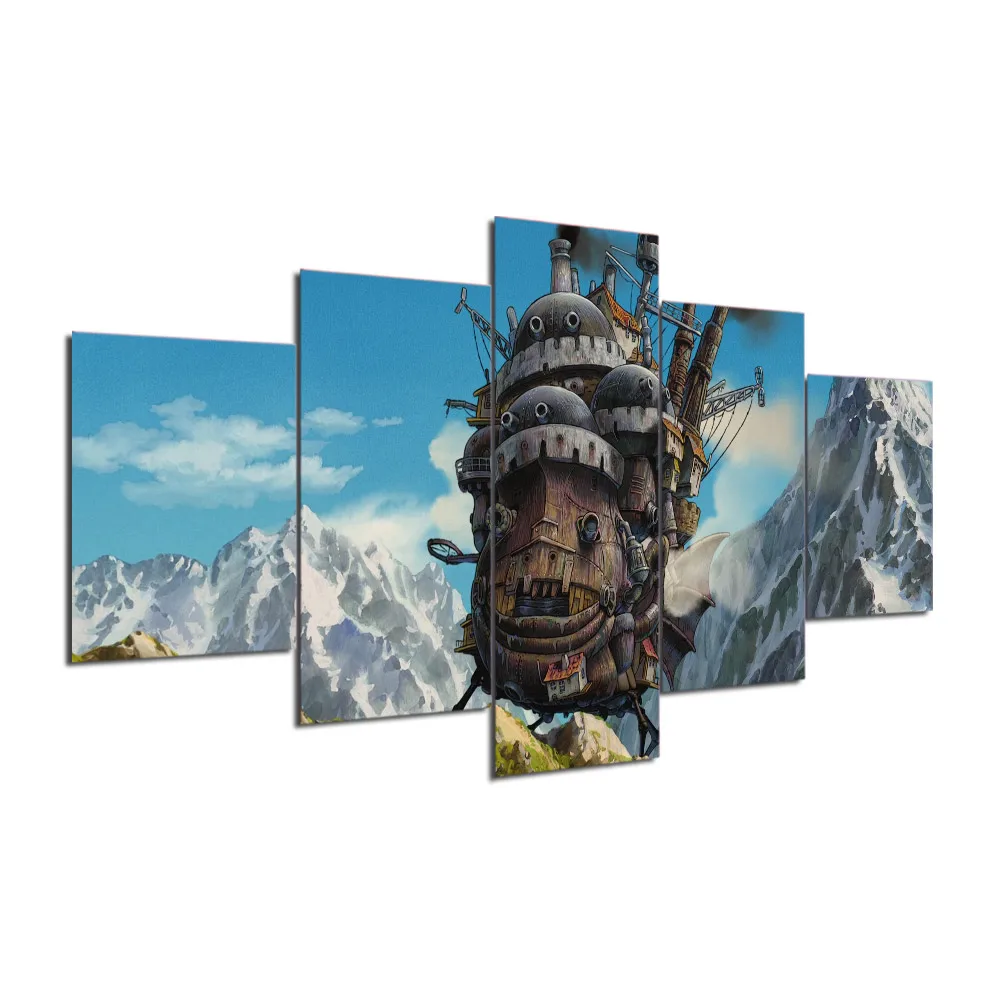 Modular-Pictures-5-panel-Howl-s-Moving-Castle-Canvas-painting-poster-Miyazaki-Hayao-movie-poster-canvas (1)