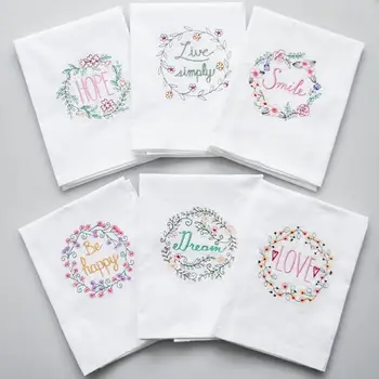 

Embroidered Letter Table Napkin Home Kitchen Dish Bowl Wine Cup Towel Table Napkin Decor