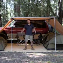 Grntamn тент с креплением на машину sidetent тент с двумя 3 м продлить для заднего обзора с Кровельным Покрытием, машинный тент цвет хаки, палатка с боковым входом