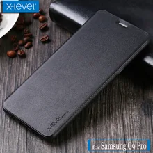X Level for Samsung C9 Pro Case X-Level FIB Luxury Vintage Business Flip Leather Kickstand Phone Back Cover for Galaxy C9 Pro