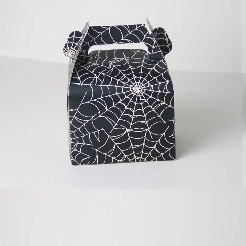 Black Spider Style Candy Box Wedding Favors and Gift Box Sweet Paper Bags for Halloween Baby Shower Event Party Supplies (3)