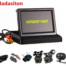Складной " TFT LCD HD800* 480 экран автомобильный монитор заднего вида парковочный монитор с 2 видео входом, камера заднего вида(опционально