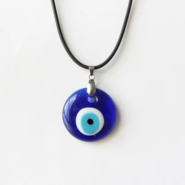 Turkish Evil Blue Eye Necklace Women Or Men Nazar D3cm Glass Pendant