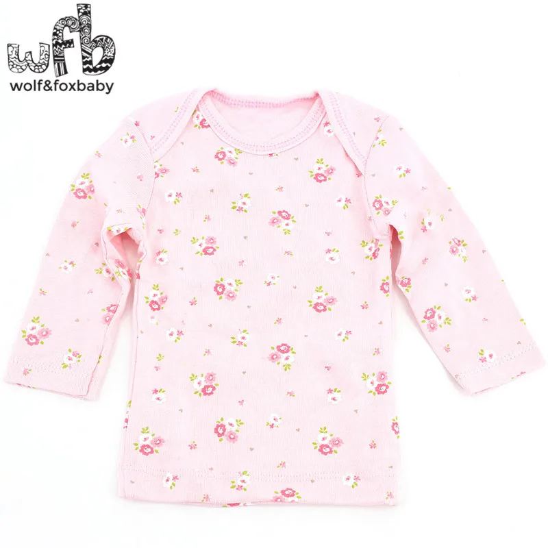 Wobfaobxylf 5pcs/pack Long-Sleeved T-shirt for 0-24months Newborn Baby Boys Girls