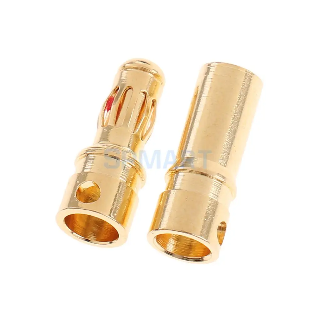 20pcs Gold-plated Banana Plug Bullet Connector 3.5mm for ESC Motor Battery