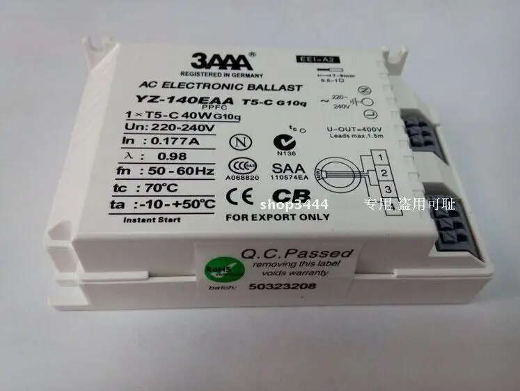 3AAA YZ140EAA T5C AC Electronic Ballast For Fluorescent Lamp 40W Free