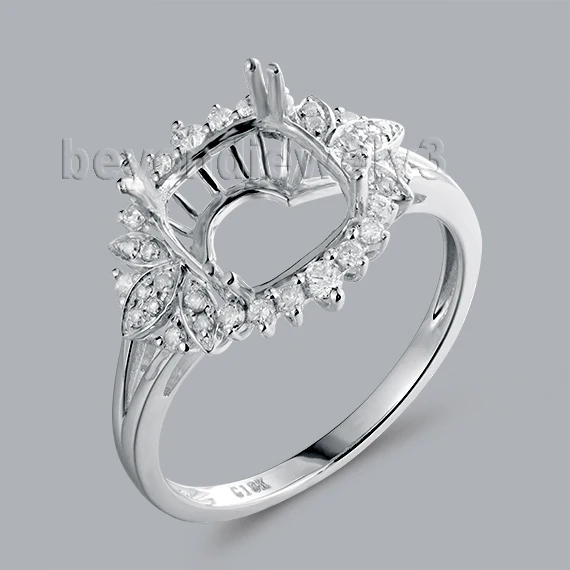Beyond Jewelry 8X8mm кольцо для помолвки с натуральным белым бриллиантом WU275 | Украшения и