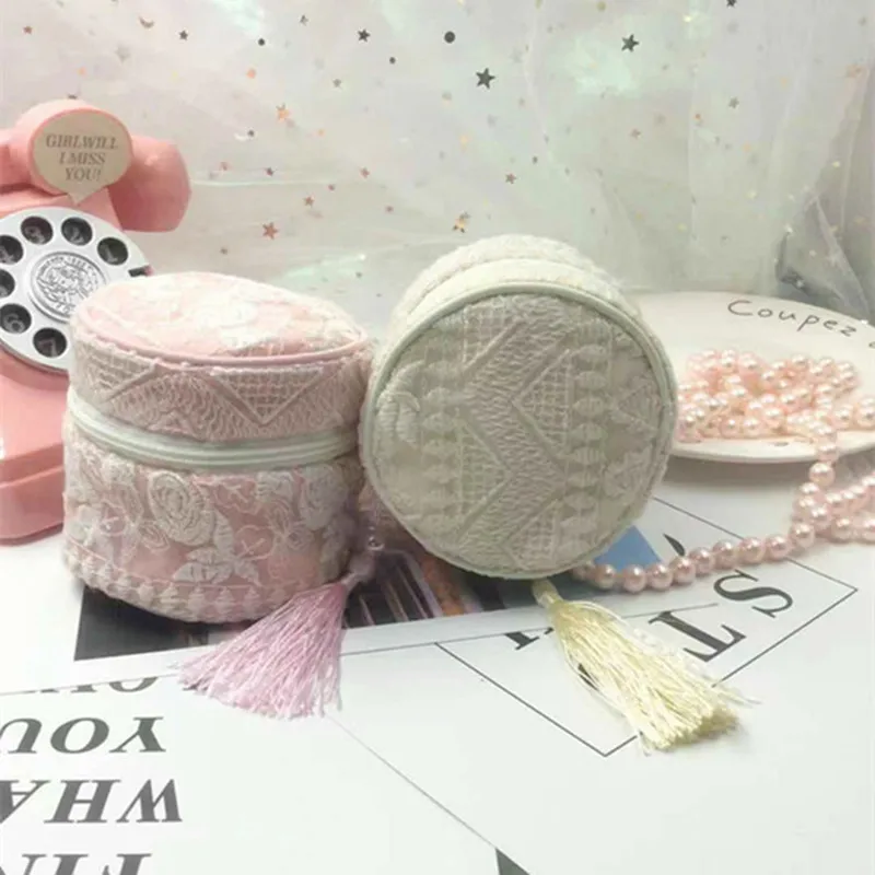 Коробка для хранения ювелирных изделий, коробка с кружевным кольцом, органайзер для ювелирных изделий, портативная коробка для хранения, подарочная коробка