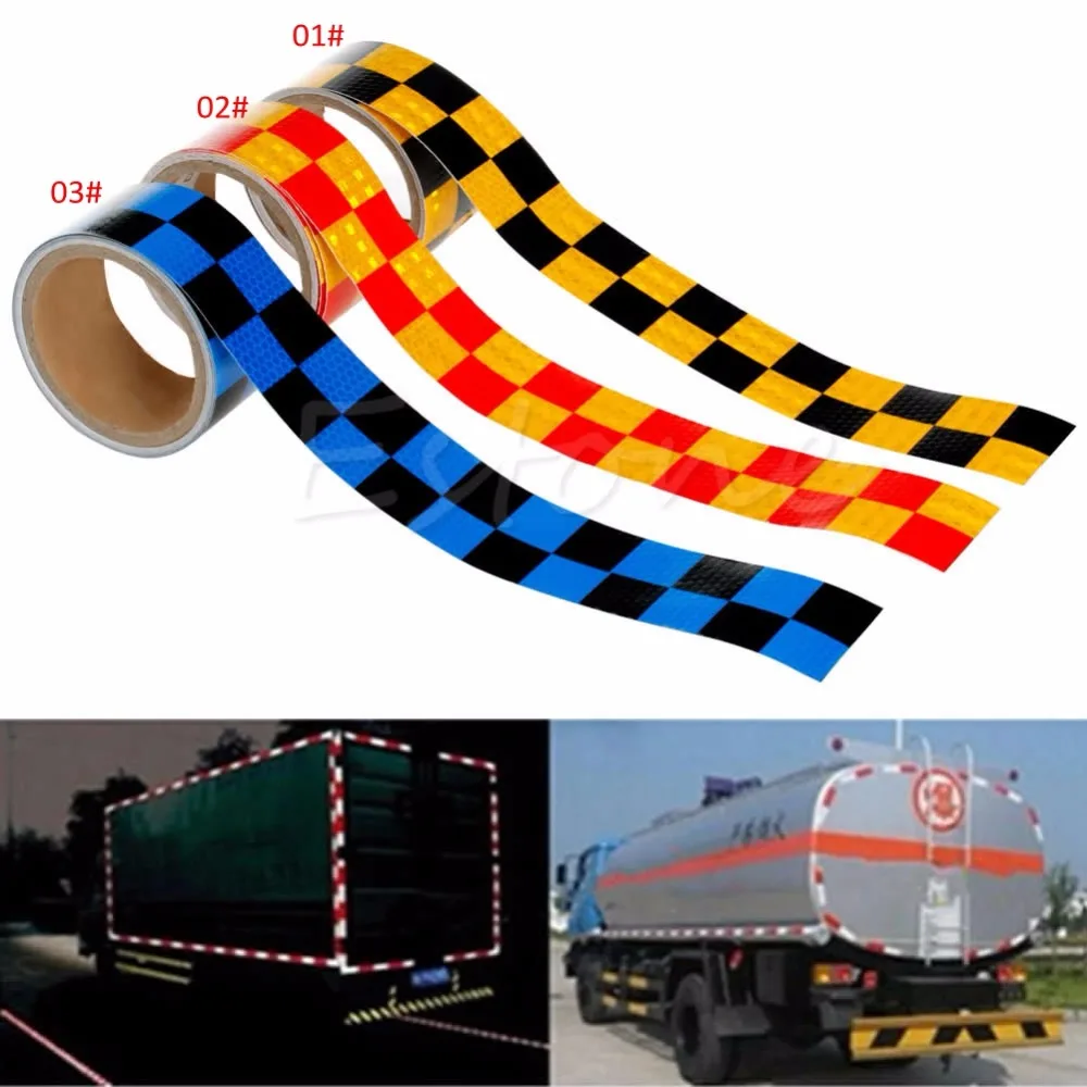 

2"X118" Chequer Reflective Safety Warning Conspicuity Tape Strip Sticker 3m