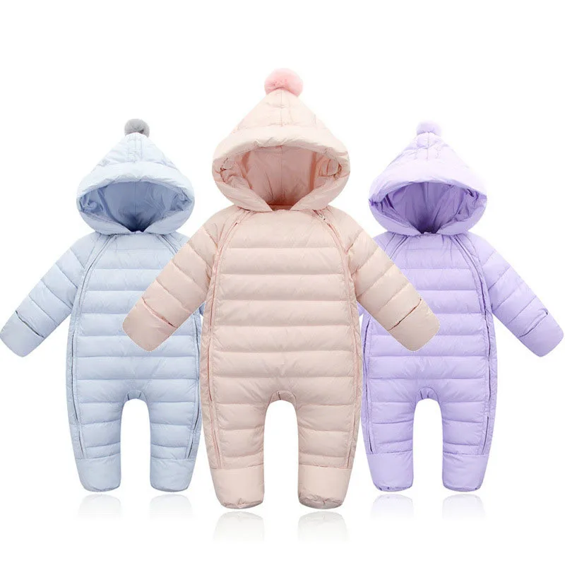 

Newborn Baby Winter Clothes Snowsuit down cotton baby Rompers hoodies Unisex kindly chirldren dress outside warm street wear