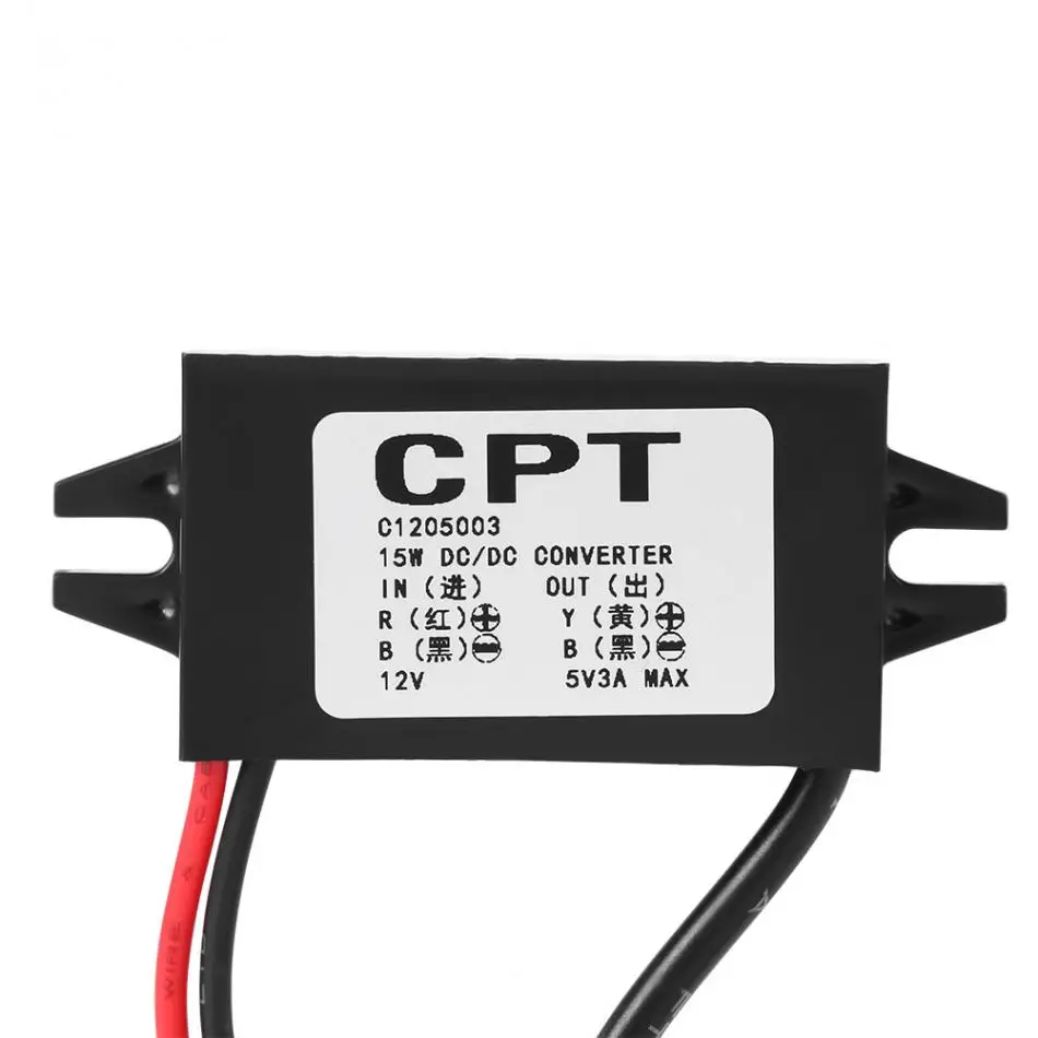 От 12 В до 5 В пост 3A 15 Вт автомобильный Зарядное устройство DC преобразователь модуль с Micro USB кабель