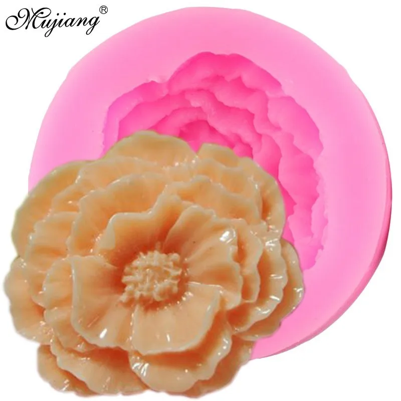 Poppy Flower силиконовая форма пион кекс инструменты для украшения тортов из мастики
