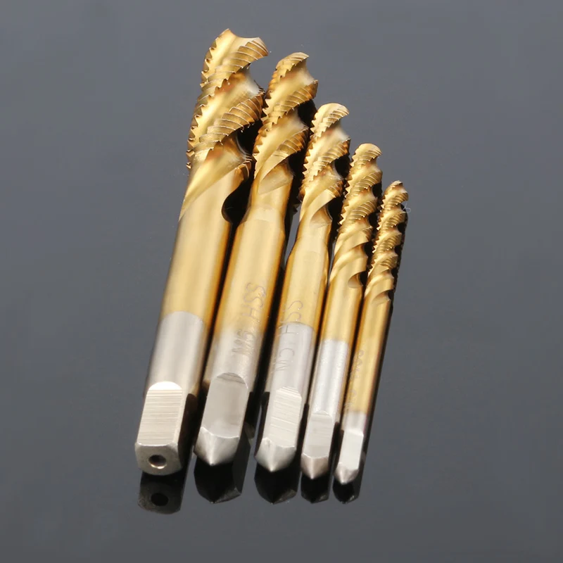 

5PCS/Set HSS M3 M4 M5 M6 M8 Machine Spiral Point Straight Fluted Screw Taps Set Thread Metric Plug Drill Tap Tools Set