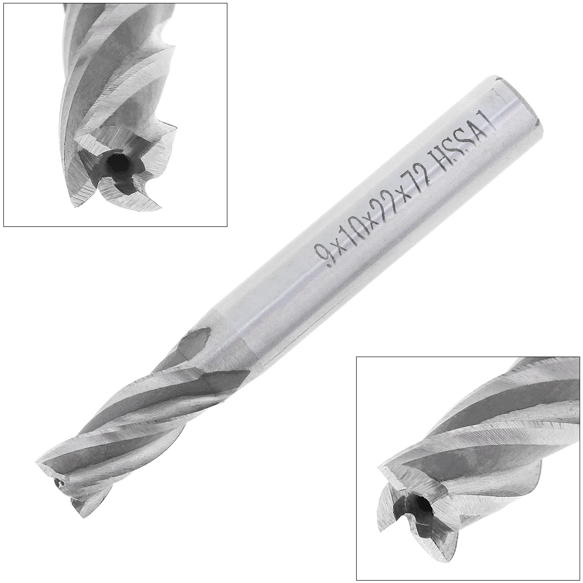 

9mm 4 Flute HSS & Aluminum End Mill Cutter with Super Hard Straight Shank for CNC Mold Processing