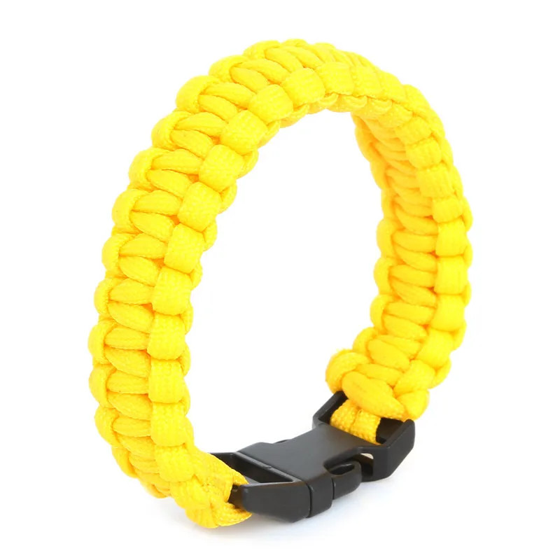 Новая мода популярный открытый альпинизм аварийная веревка для зонтика браслет Para шнур браслеты для ювелирных изделий для мужчин и женщин - Окраска металла: Yellow