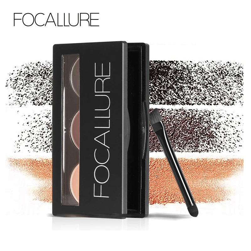 Тени для бровей «focallure» палитра легко носить тени для бровей Макияж Водонепроницаемый 3 цвета карандаш для бровей