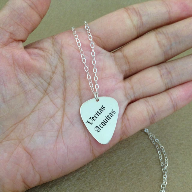 Sterling Silver Guitar Pick Necklace | Personalized Pick Necklace - Customized Necklaces -