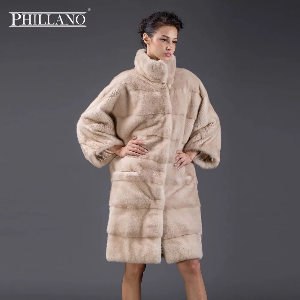 PHILLANO 2016 Стильная Летучая Мышь Фасон Женское Полупольто Элегантная Натуральная